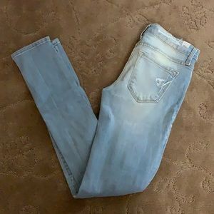 Distressed, light wash, KanCan skinny jeans